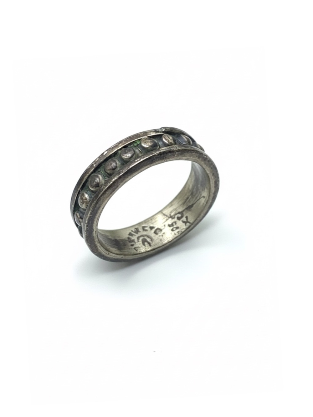 Vintage MWS Mexico 925 Silver Beaded Band Ring Size 5 Mark Wasserman Taxco TH127